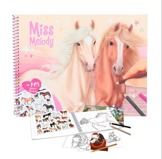 Miss melody horse colouring book