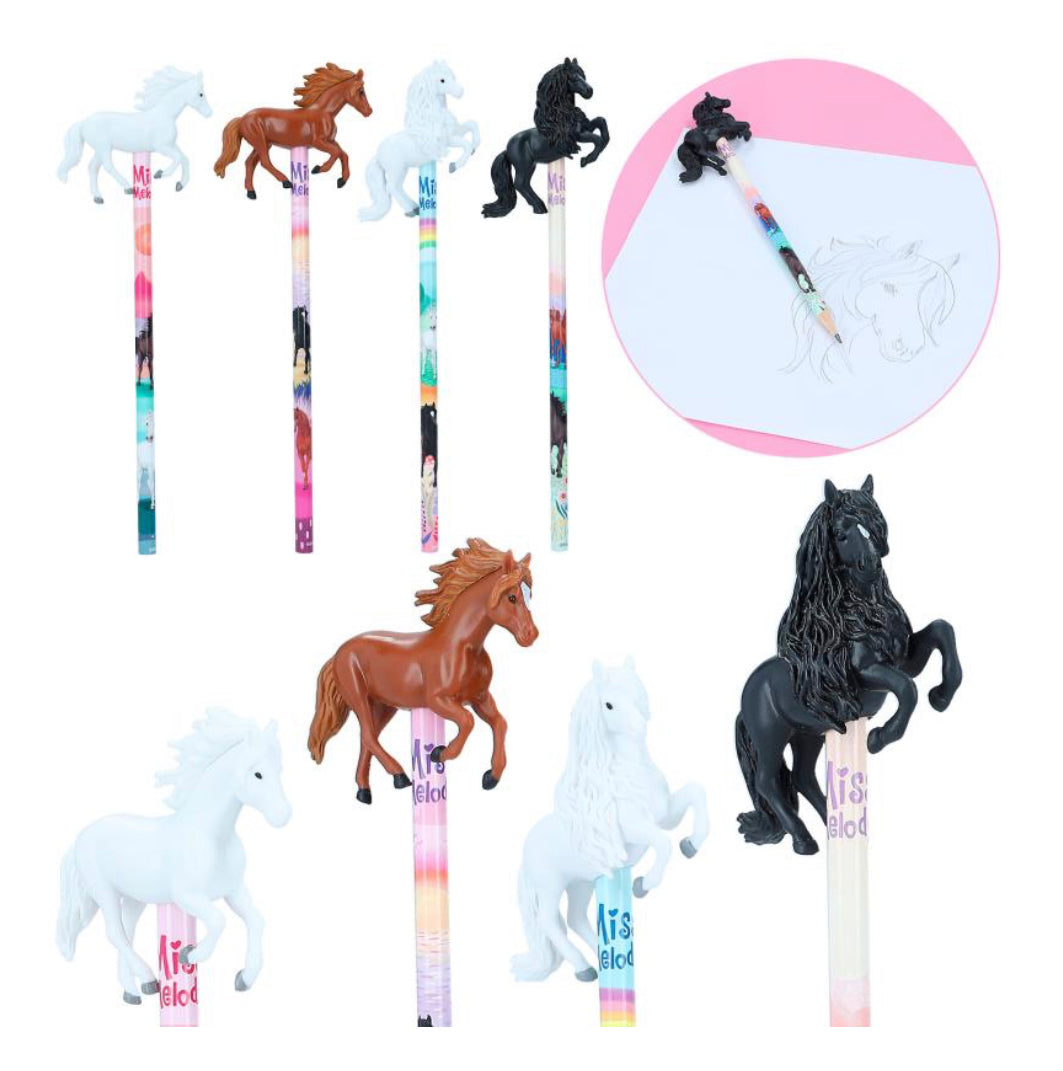 Miss melody pencil with 3D horse figure